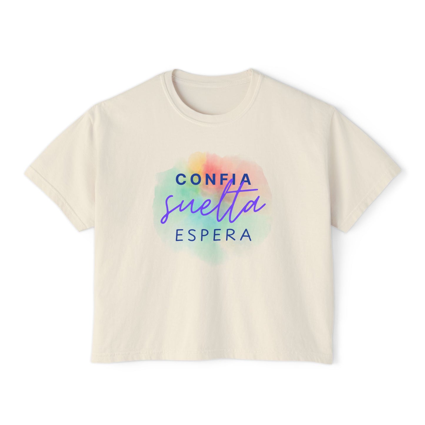 Women's Boxy Tee - "Confia T-Shirt" with Inspirational Design