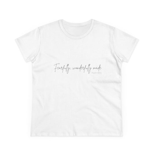 Fearfully Made Women's Cotton Tee - Midweight Inspirational Shirt