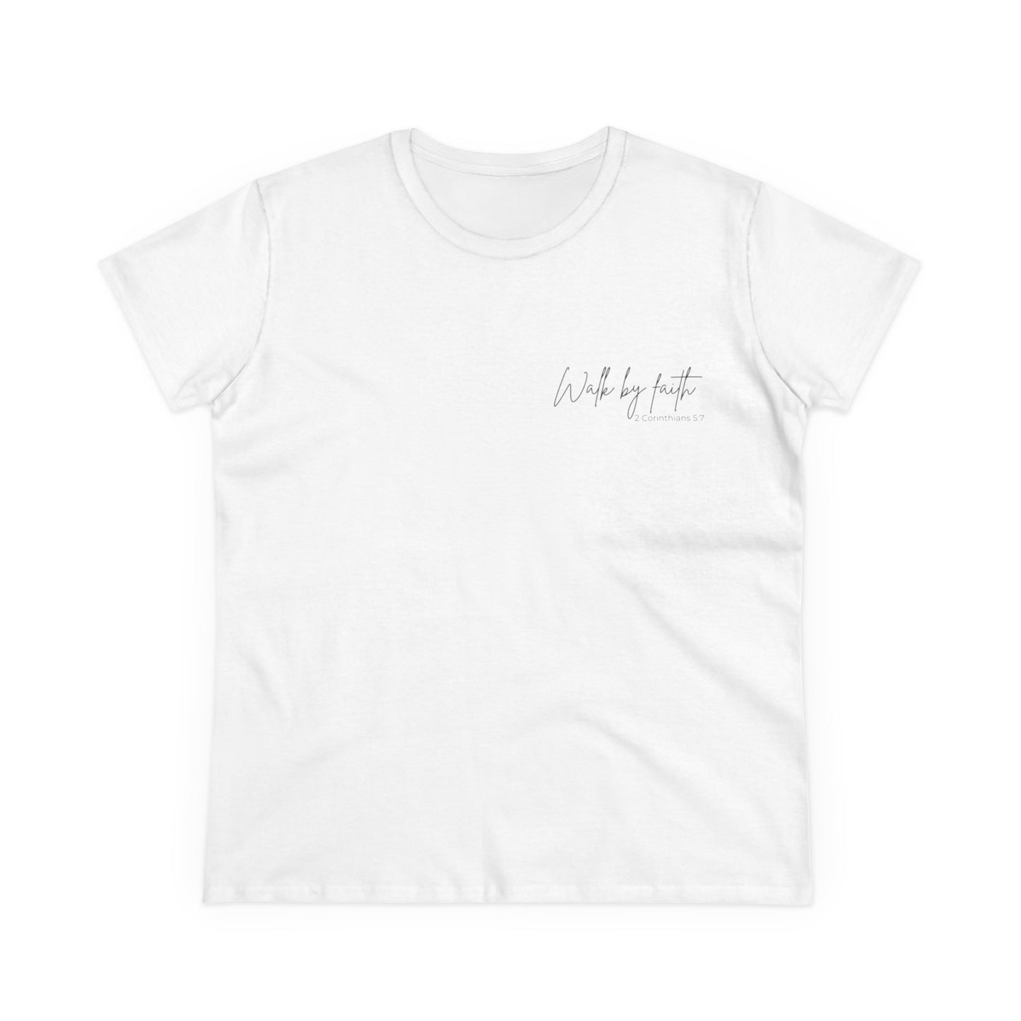 Inspirational Cotton Tee - "Walk by Faith"