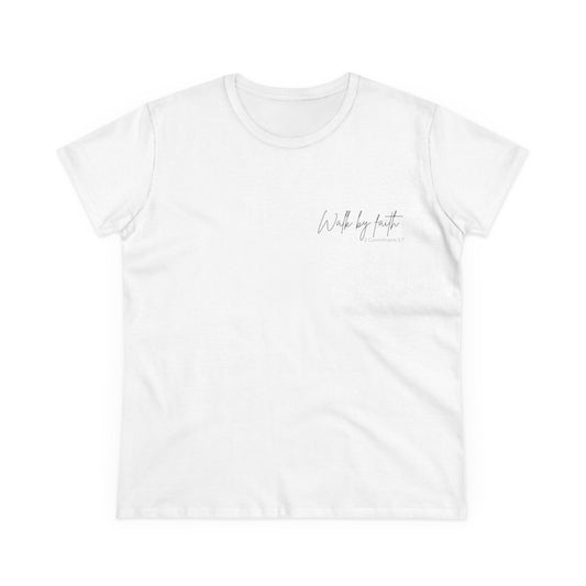 Inspirational Cotton Tee - "Walk by Faith"